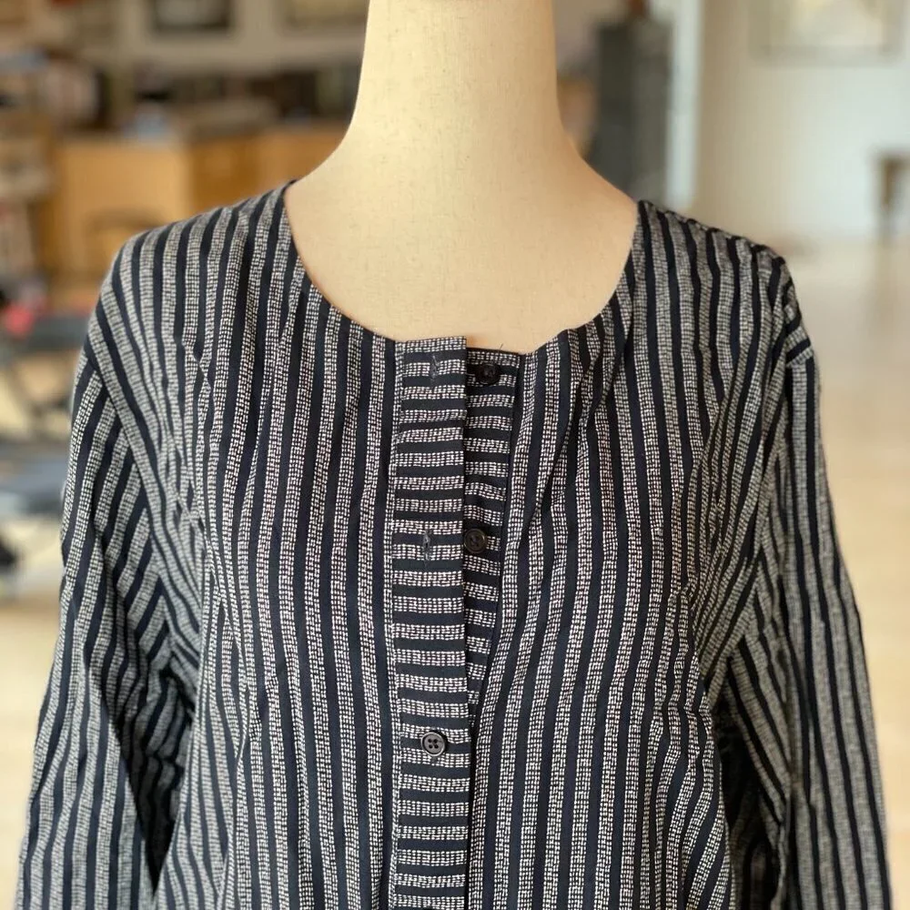 Long Tunic, long or rolled sleeves. Striped. NWT - Picture 2 of 4